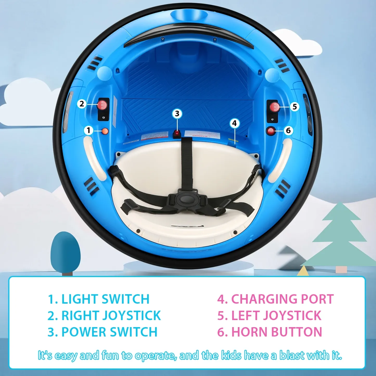 Funcid 12V Kids Bumper Car for Toddler