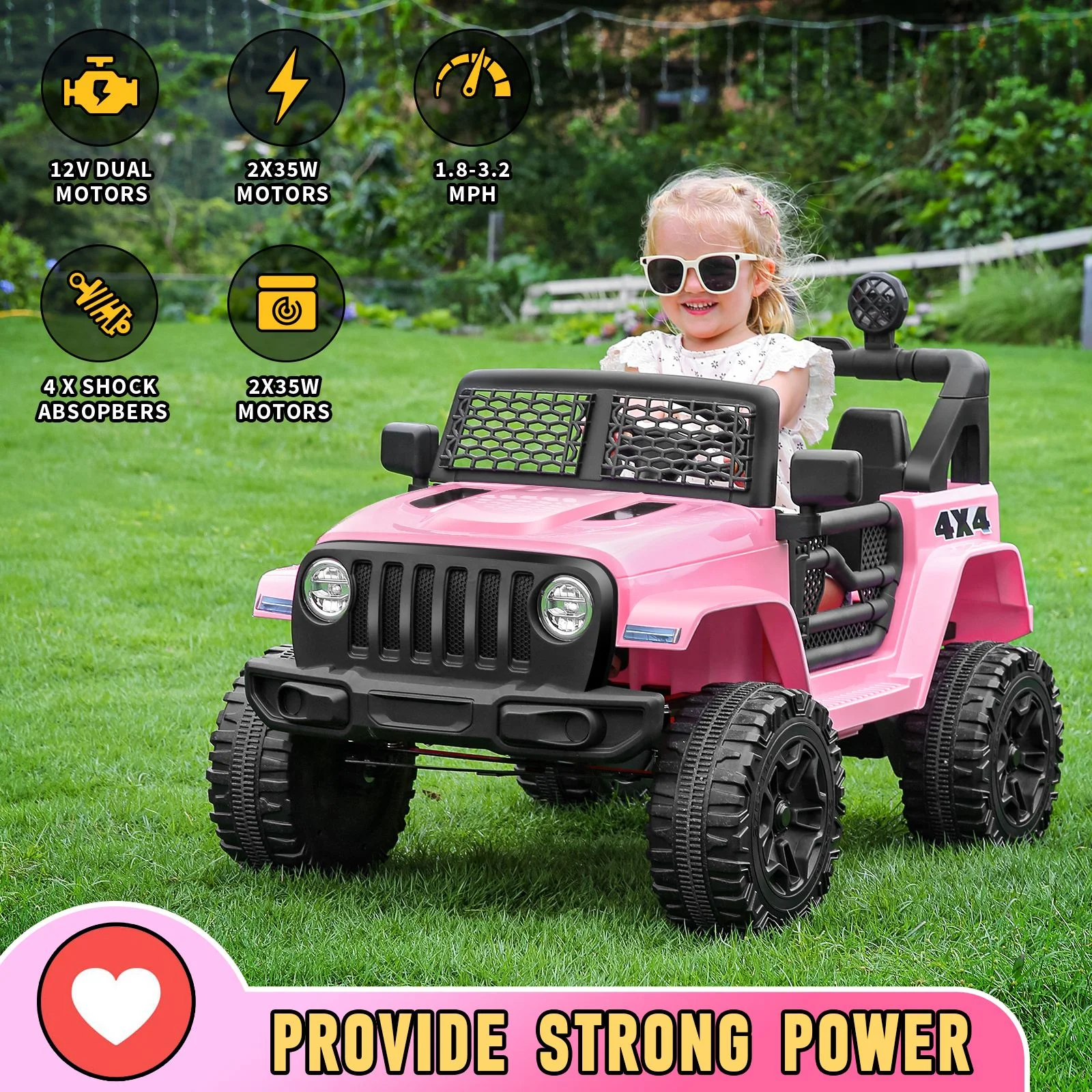 Funcid 12V Kids Powered Ride on Truck Car