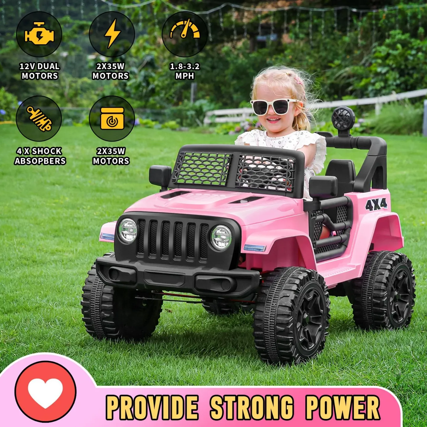 Funcid 12V Kids Powered Ride on Truck Car