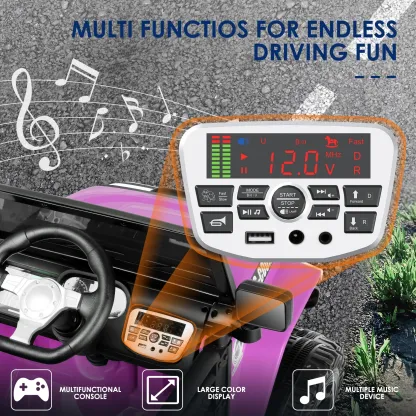 Funcid Ride on Truck Car, Kids 12V Electric Ride on Toys with Parent Remote Control