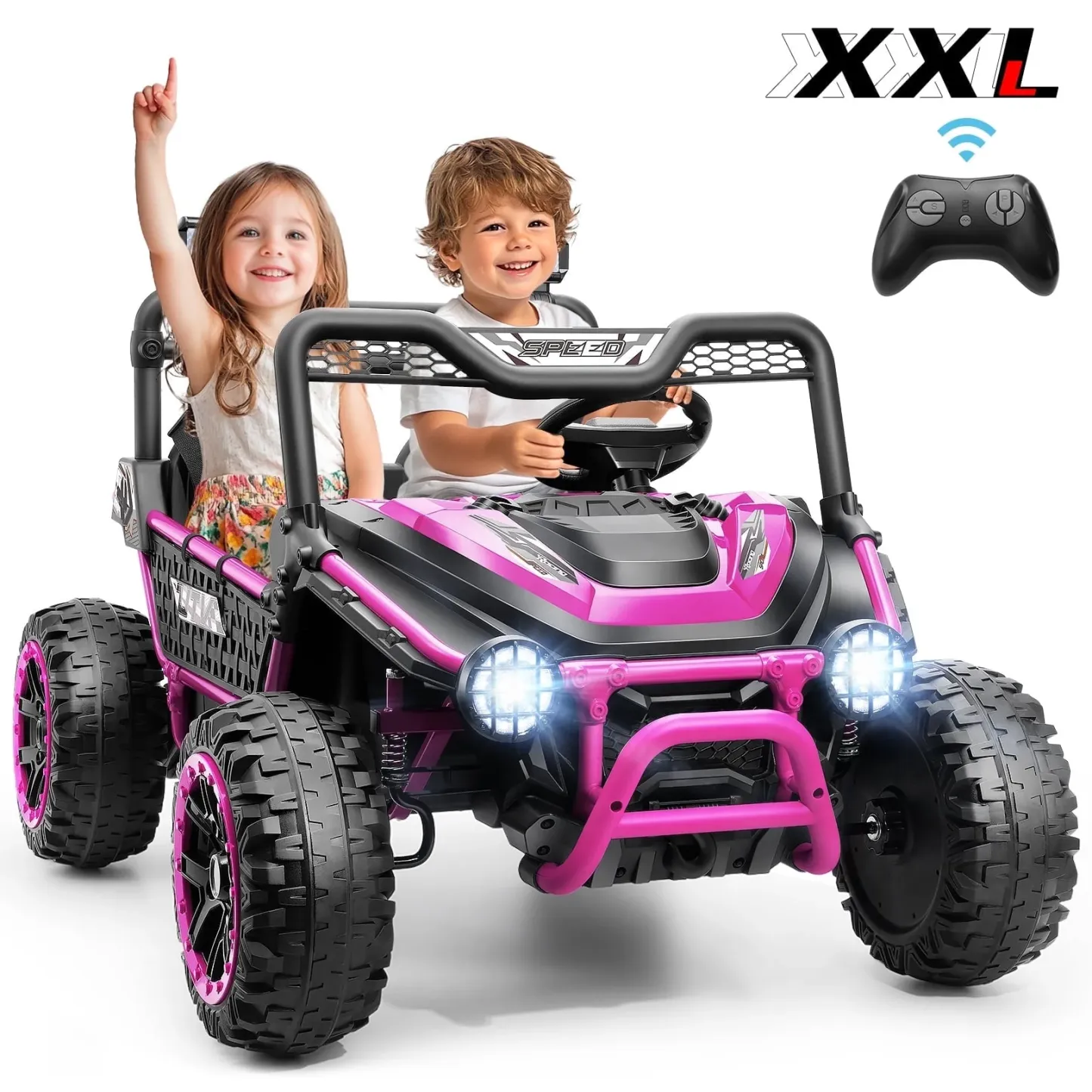 Funcid 24V Ride on Toys, 2-Seater Ride on cars with Remote Control