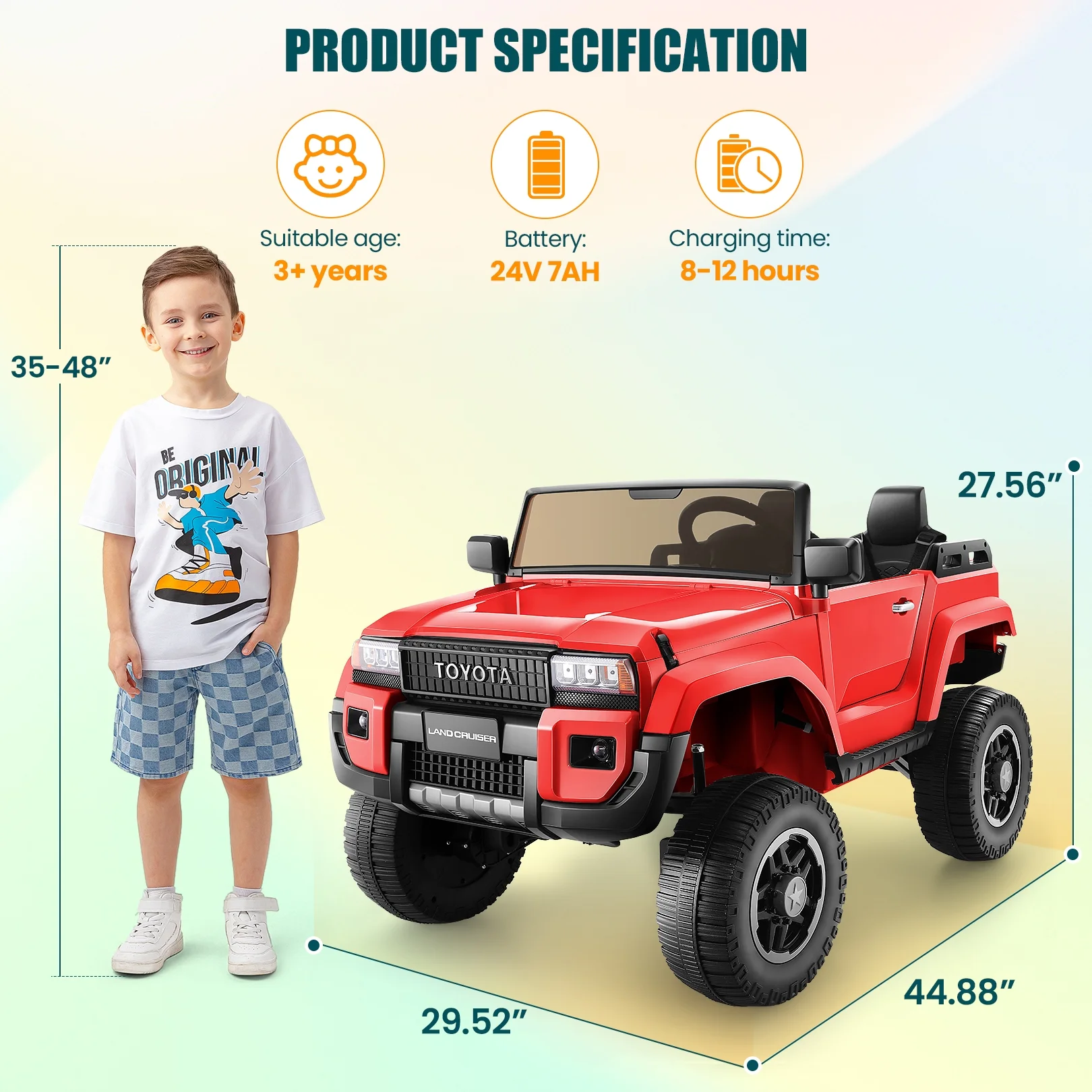 Funcid Licensed Toyota LC250,24V 2 Seater Ride on Cars