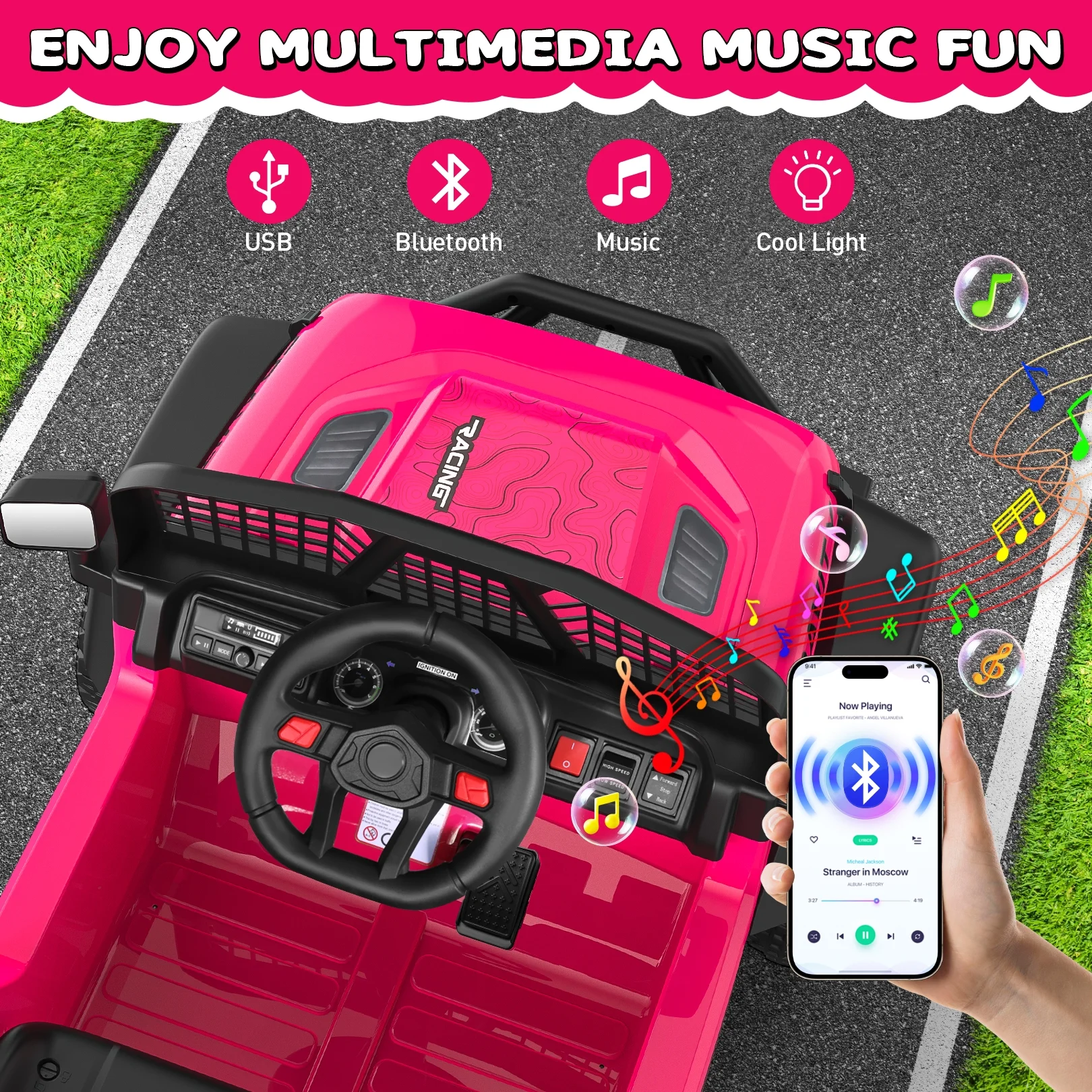 Funcid 24V Ride on Cars Truck with Remote Control