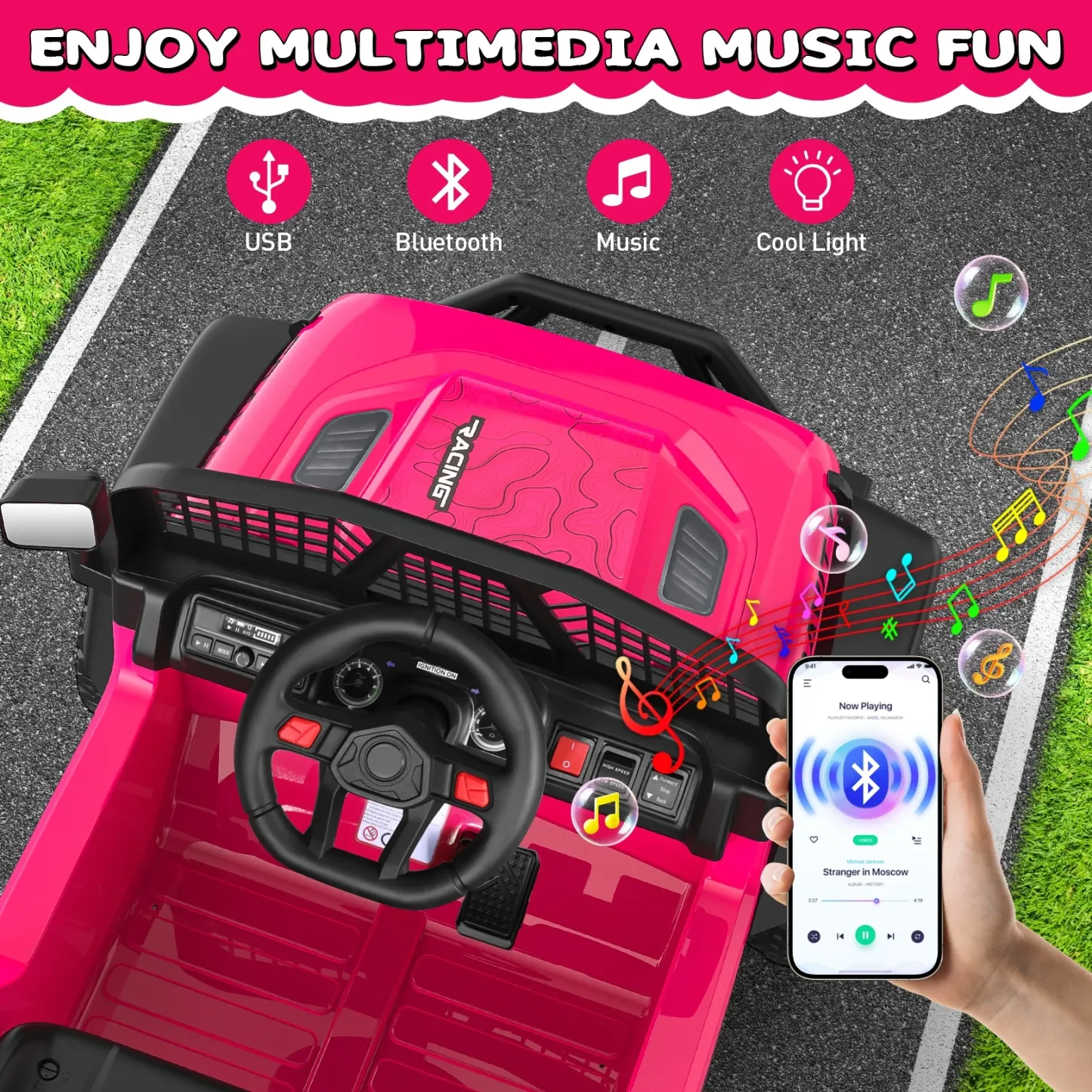 Funcid 24V Ride on Cars Truck with Remote Control