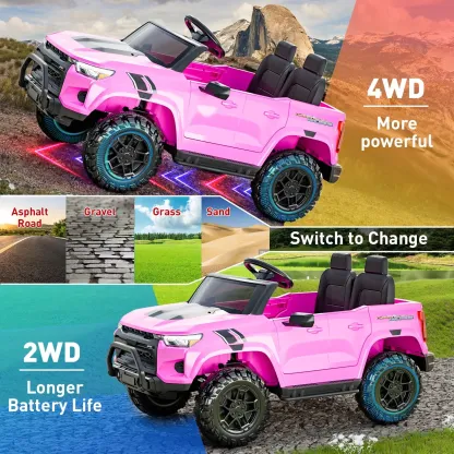 Funcid 24V Ride on Toys 4WD Ride on Cars with Remote Control, 2 XL Seater Electric Car for Kids