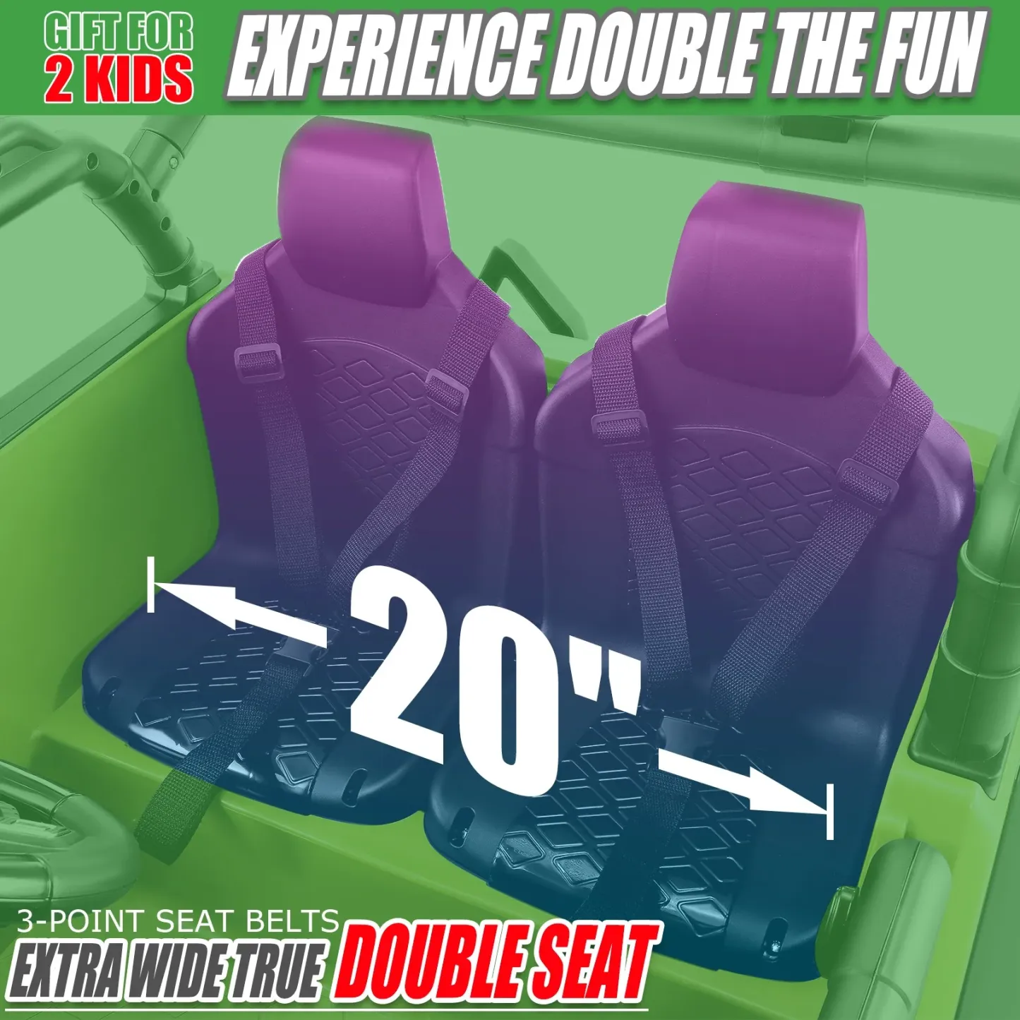 Funcid 24V 2-Seater Kids Ride on Truck Electric Car 