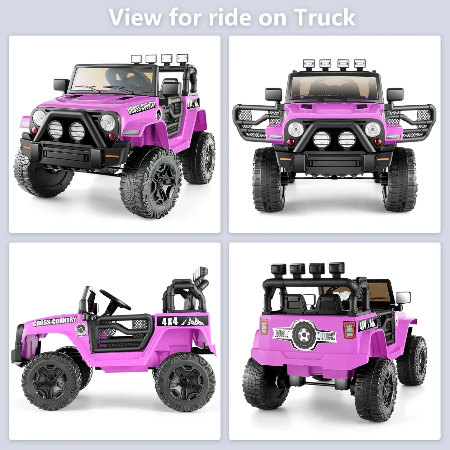 Funcid Ride on Truck Car, Kids 12V Electric Ride on Toys with Parent Remote Control