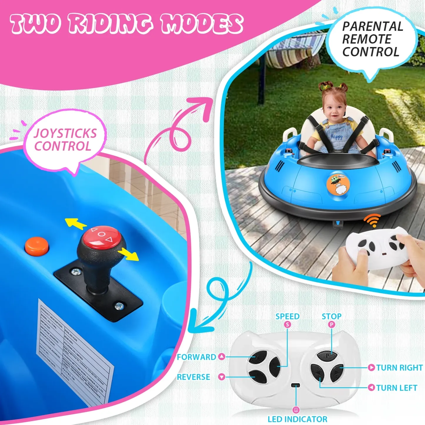Funcid 12V Kids Bumper Car for Toddler