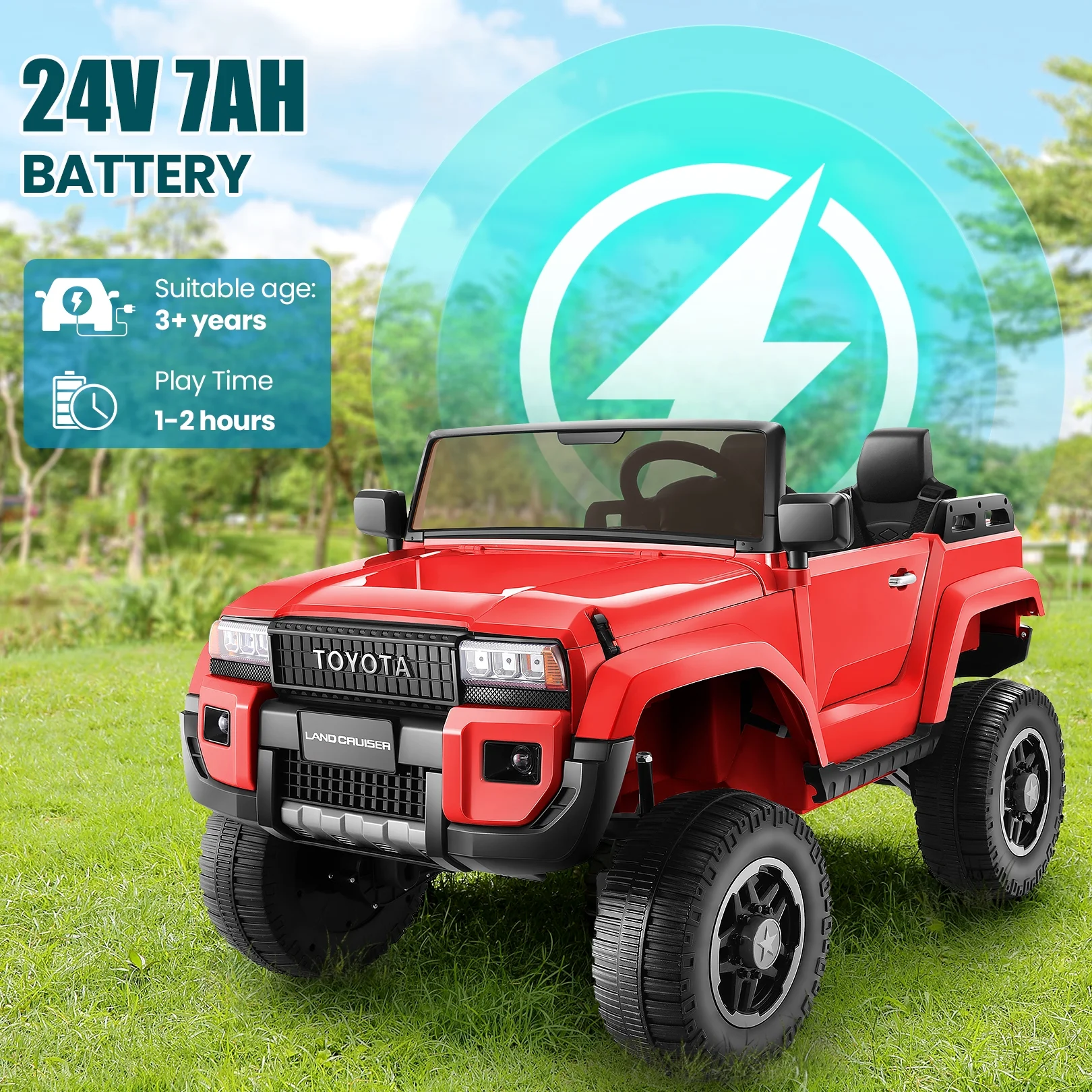 Funcid Licensed Toyota LC250,24V 2 Seater Ride on Cars