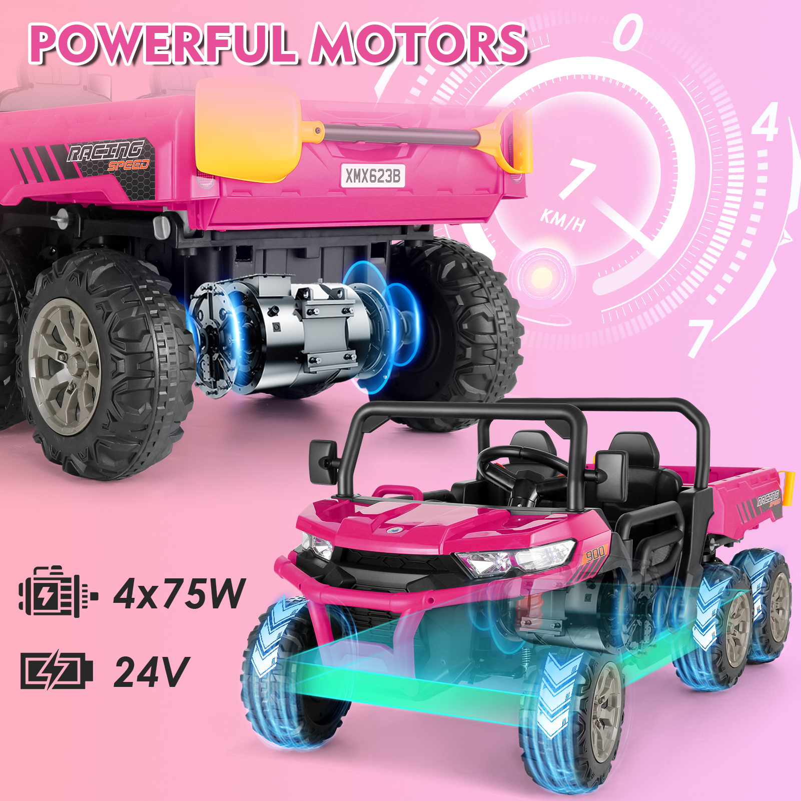 Funcid 24V Ride on Toys with Remote Control