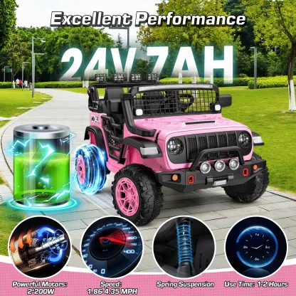 Funcid 24 Volt Ride on Toys, 2-Seater Electric Car for Kids