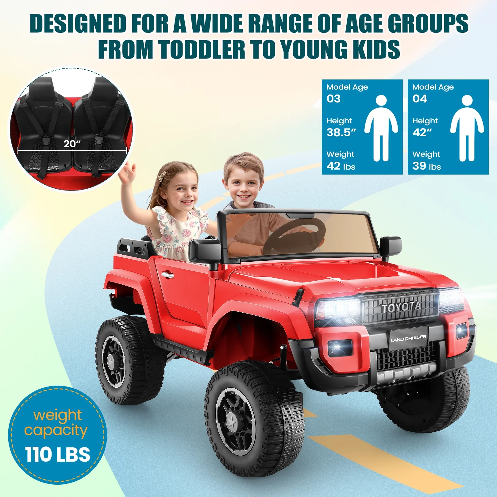 Funcid Licensed Toyota LC250,24V 2 Seater Ride on Cars