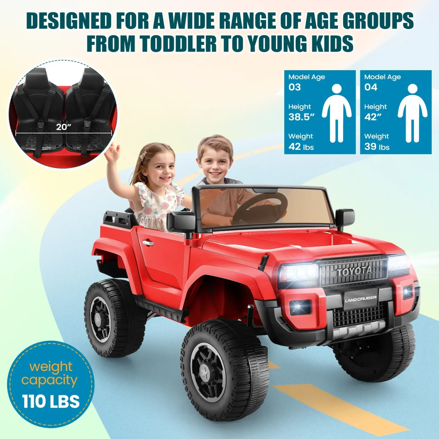 Funcid Licensed Toyota LC250,24V 2 Seater Ride on Cars