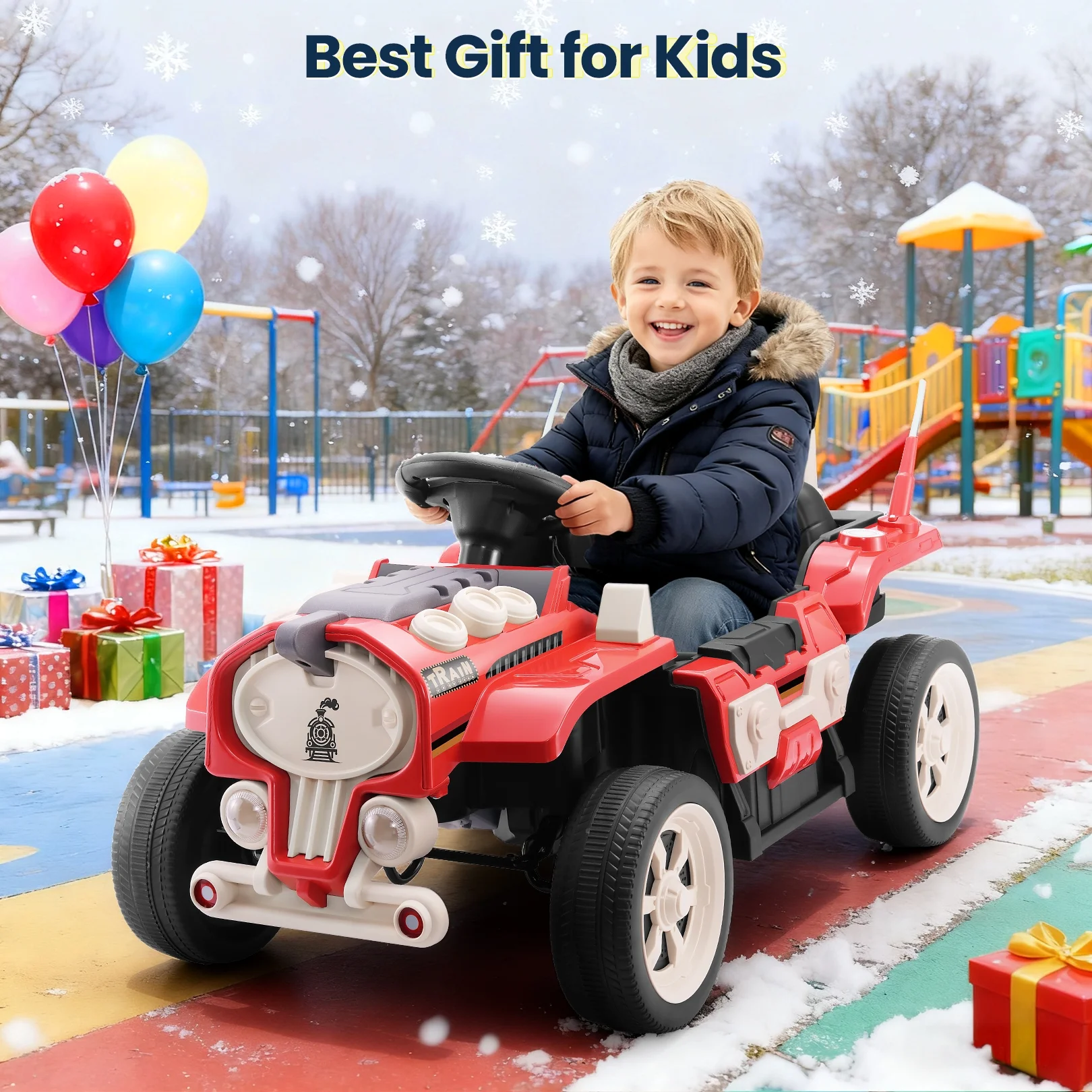 Funcid 24V Ride on Train for Toddlers with Remote Control, Ride on Toys for Kids Ages 2-6