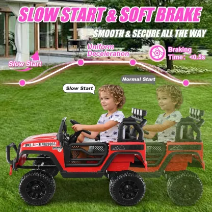 Funcid Ride on Toys 24 Volt, 2 Seater Ride on Cars with Remote Control