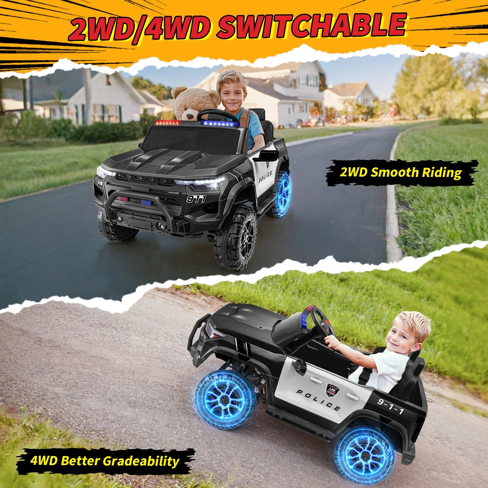 Electric Car For Toddlers 1-3 JOYLDIAS Wheels 12V Kids Ride On