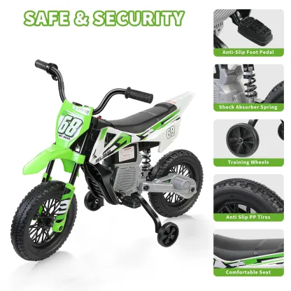 Funcid 12V Electric Dirt Bike with Twist Grip Throttle