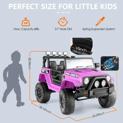 Funcid Ride on Truck Car, Kids 12V Electric Ride on Toys with Parent Remote Control