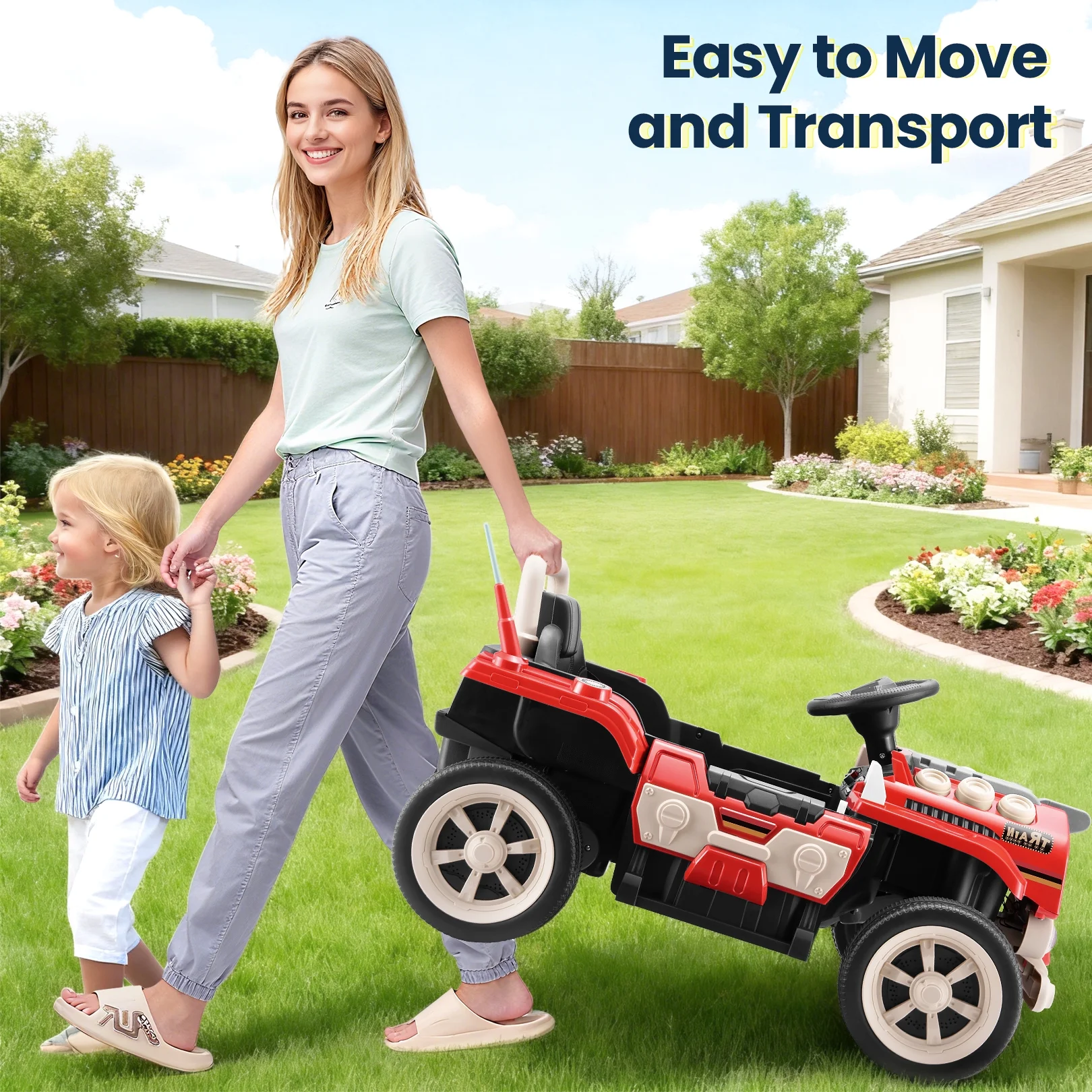 Funcid 24V Ride on Train for Toddlers with Remote Control, Ride on Toys for Kids Ages 2-6