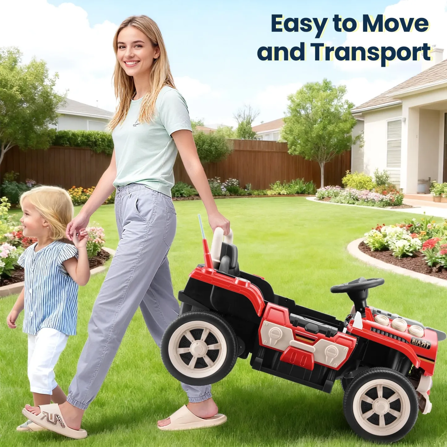 Funcid 24V Ride on Train for Toddlers with Remote Control, Ride on Toys for Kids Ages 2-6