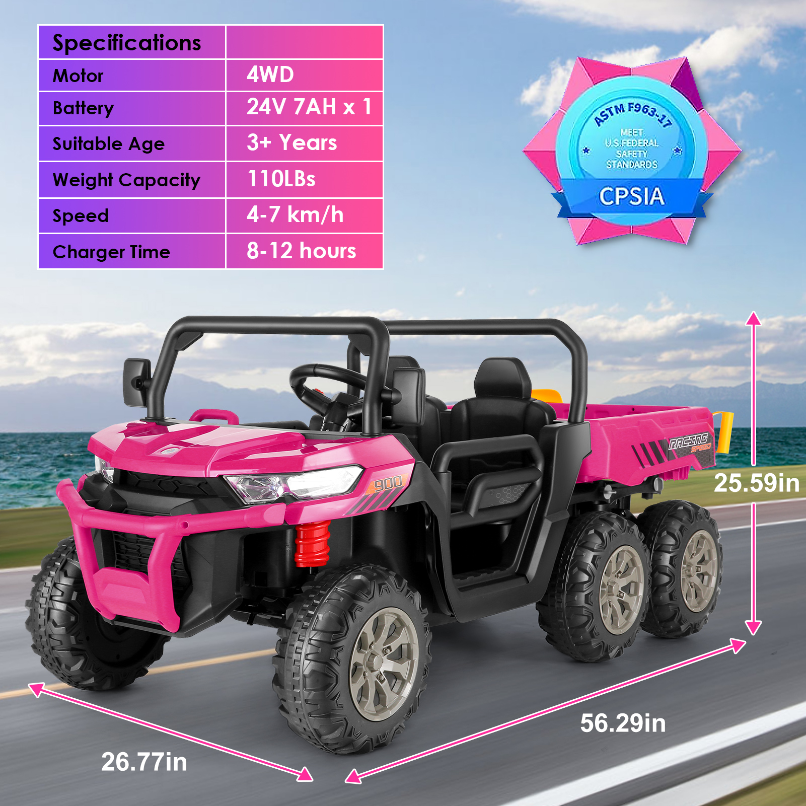Funcid 24V Ride on Toys with Remote Control