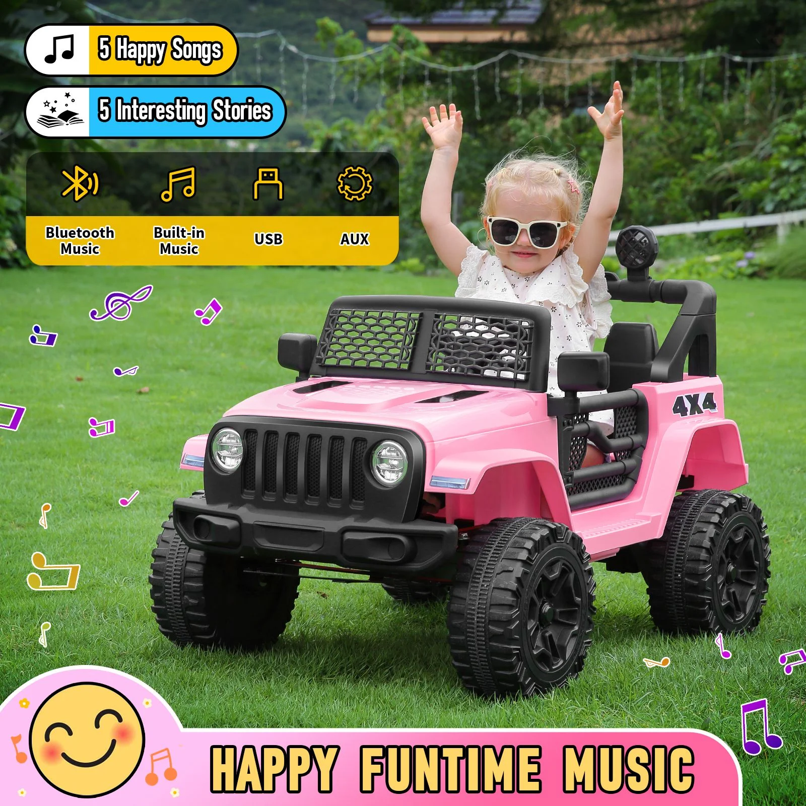 Funcid 12V Kids Powered Ride on Truck Car