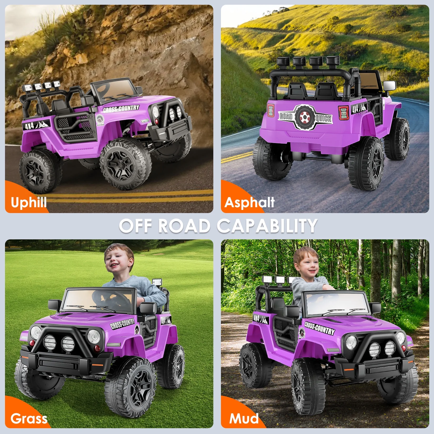 Funcid Ride on Truck Car, Kids 12V Electric Ride on Toys with Parent Remote Control