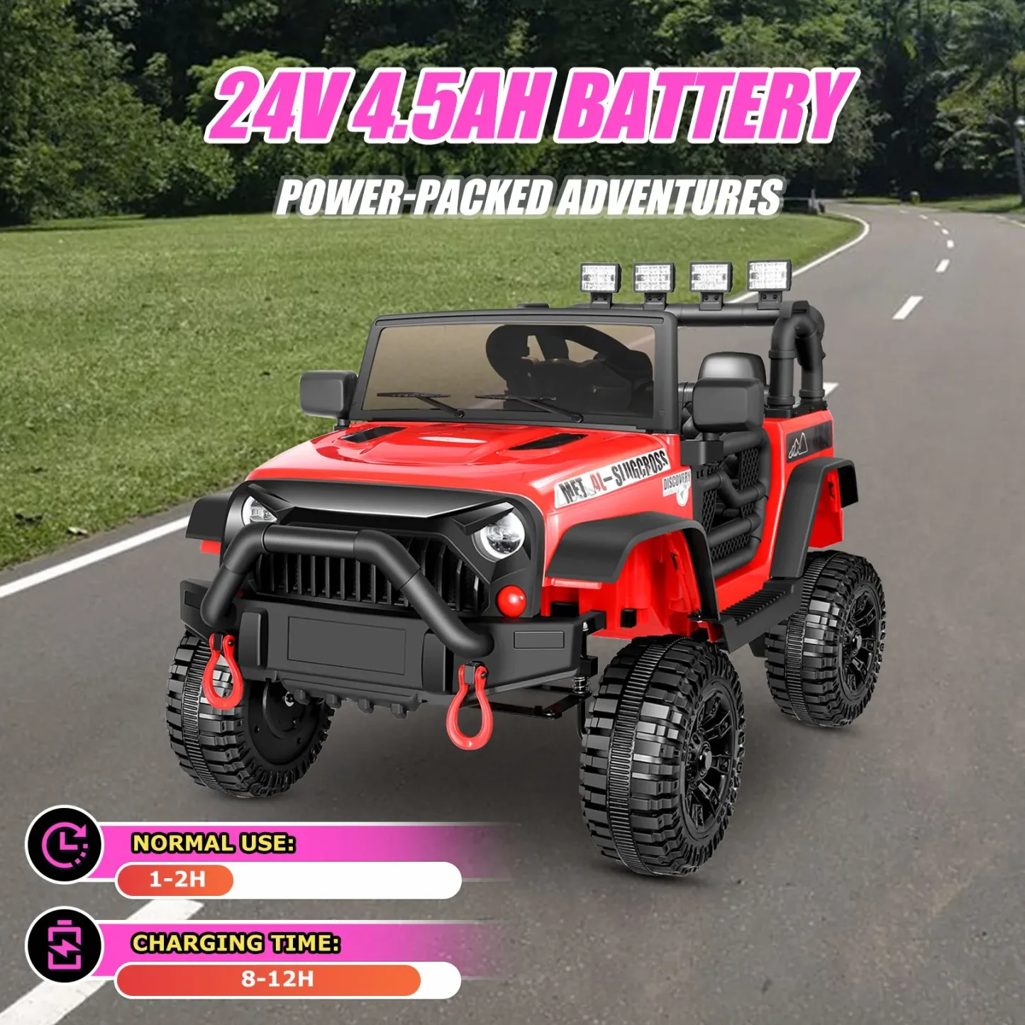 Funcid Ride on Toys 24 Volt, 2 Seater Ride on Cars with Remote Control