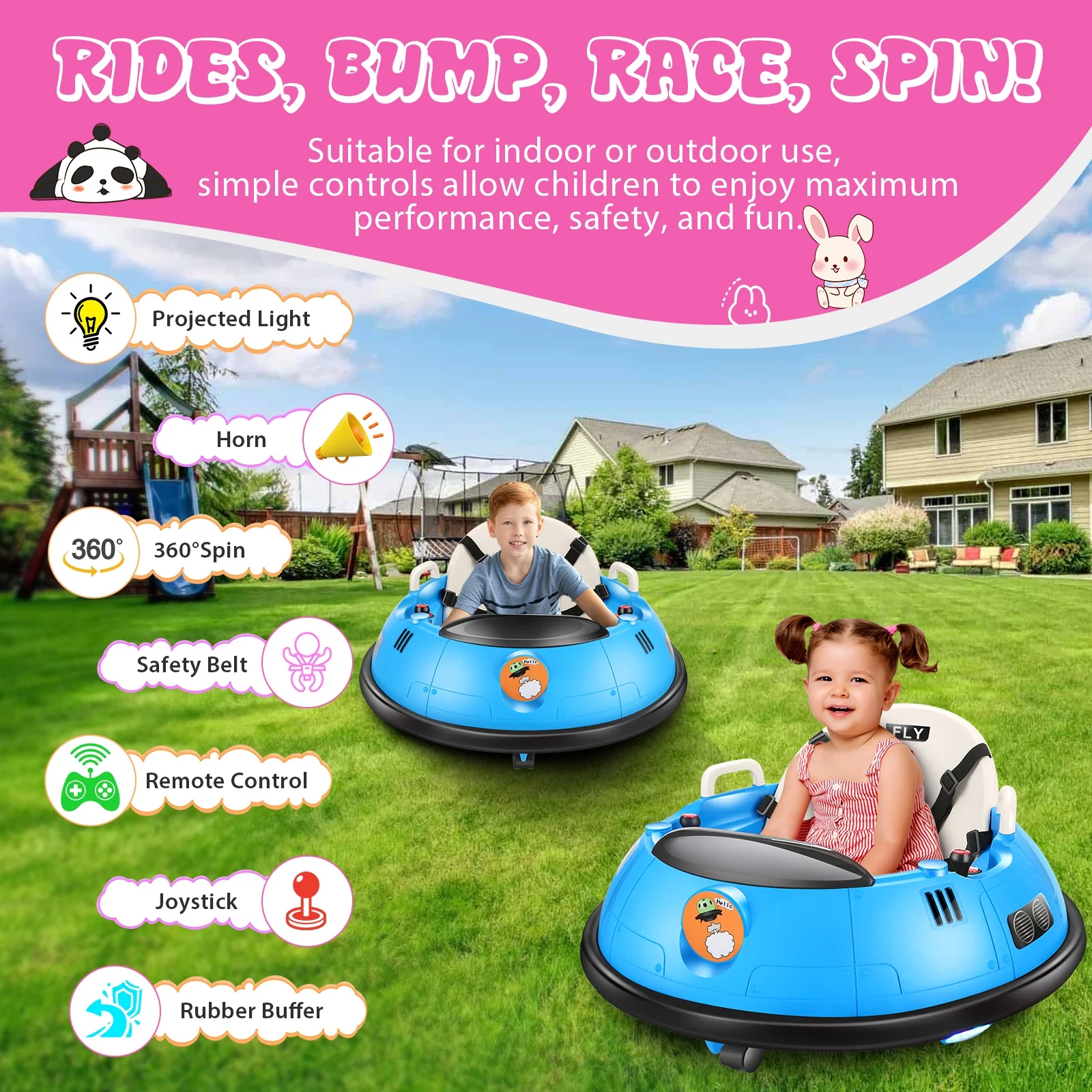 Funcid 12V Kids Bumper Car for Toddler