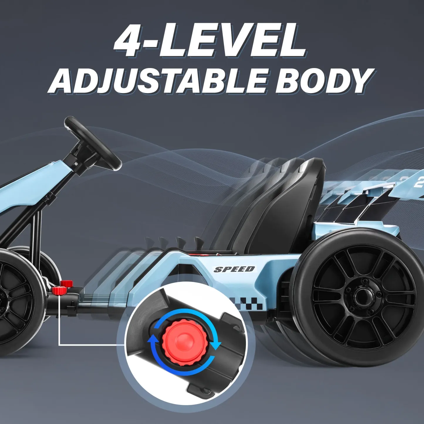 Funcid 24V 7AH Go Kart for Kids, 300W Powered Ride on Toys for 6+