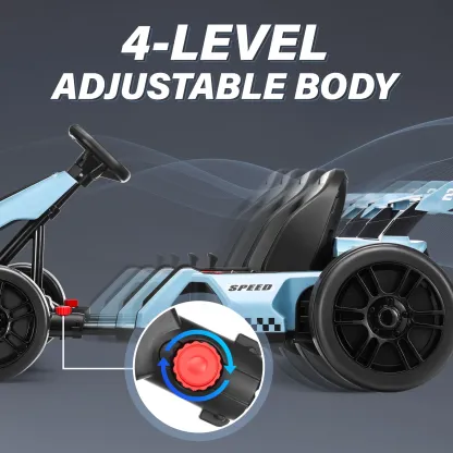 Funcid 24V 7AH Go Kart for Kids, 300W Powered Ride on Toys for 6+