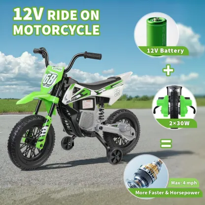 Funcid 12V Electric Dirt Bike with Twist Grip Throttle