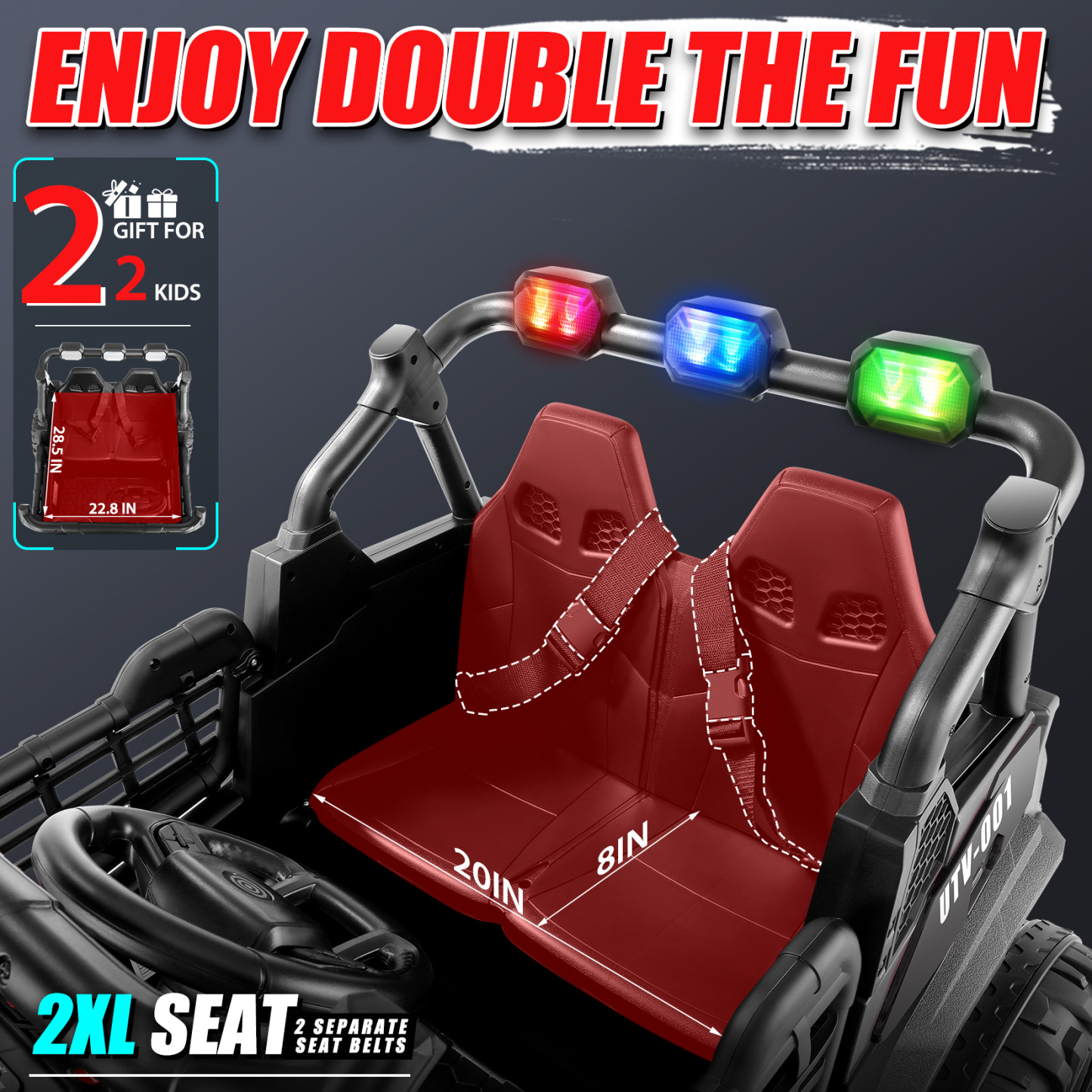 Funcid 24V Ride on Toys 4WD Ride on Cars with Remote Control