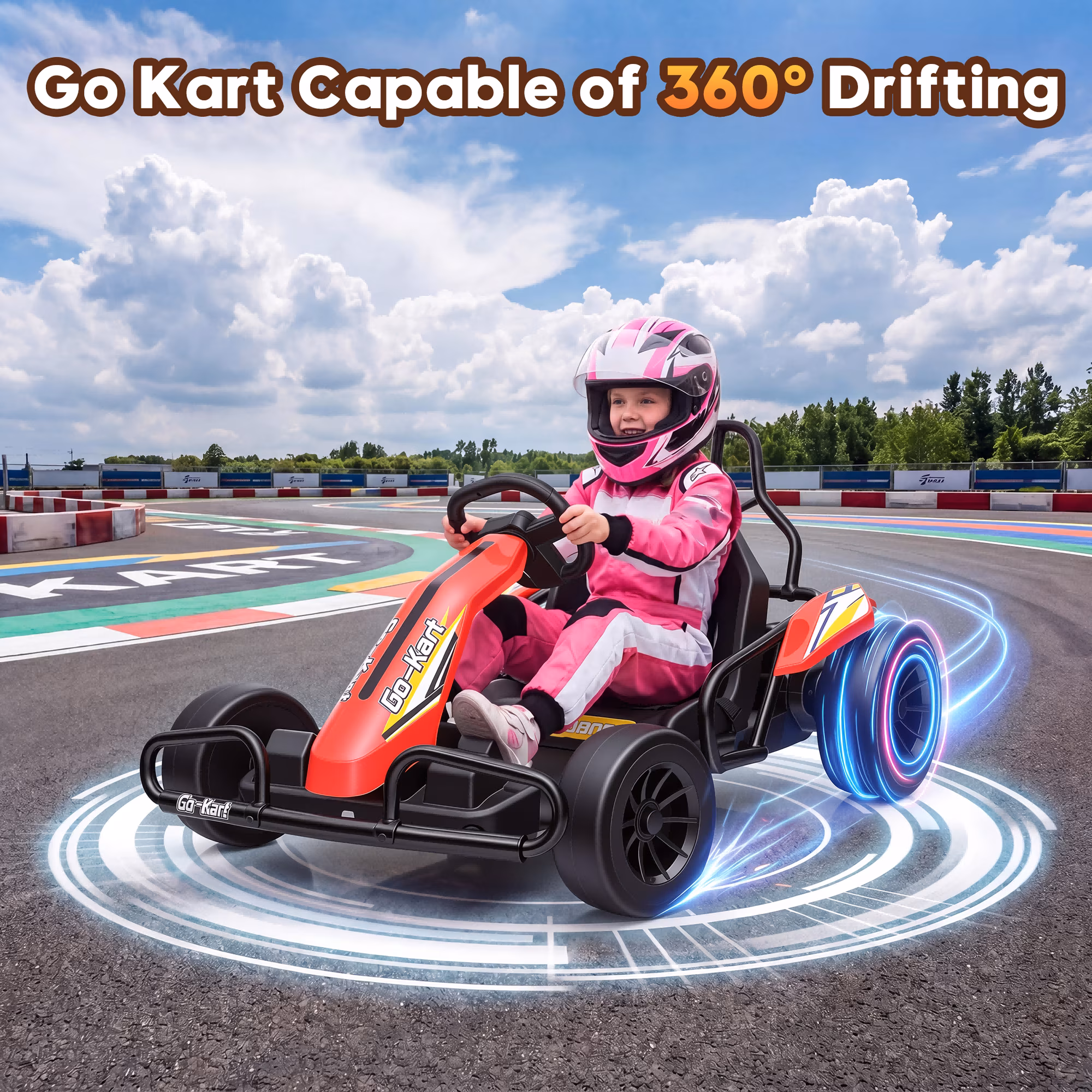 Funcid 24V 10Ah Big Battery Go Kart for Kids Age 6-12