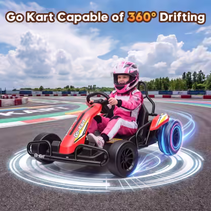 Funcid 24V 10Ah Big Battery Go Kart for Kids Age 6-12