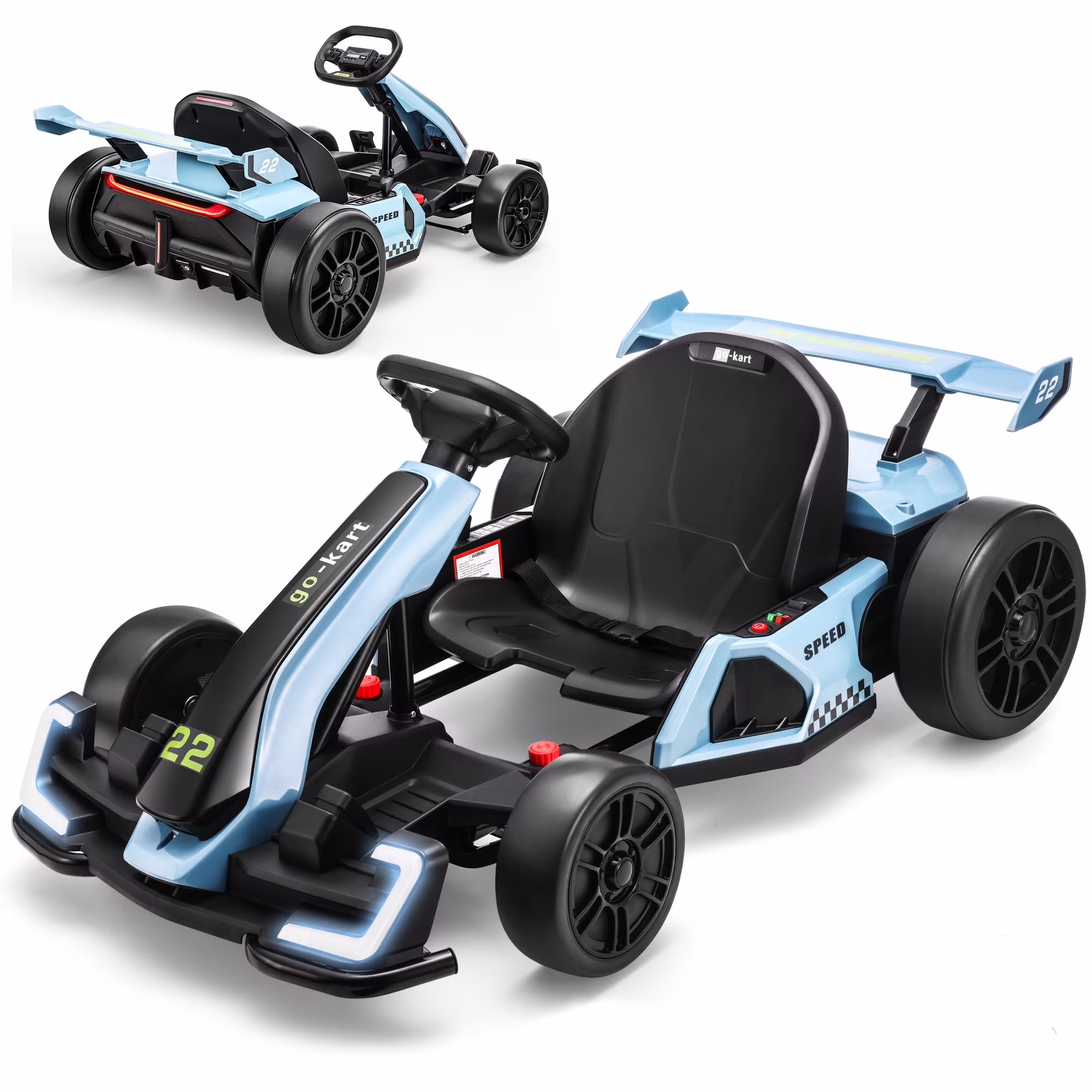 Funcid 24V 7AH Go Kart for Kids, 300W Powered Ride on Toys for 6+