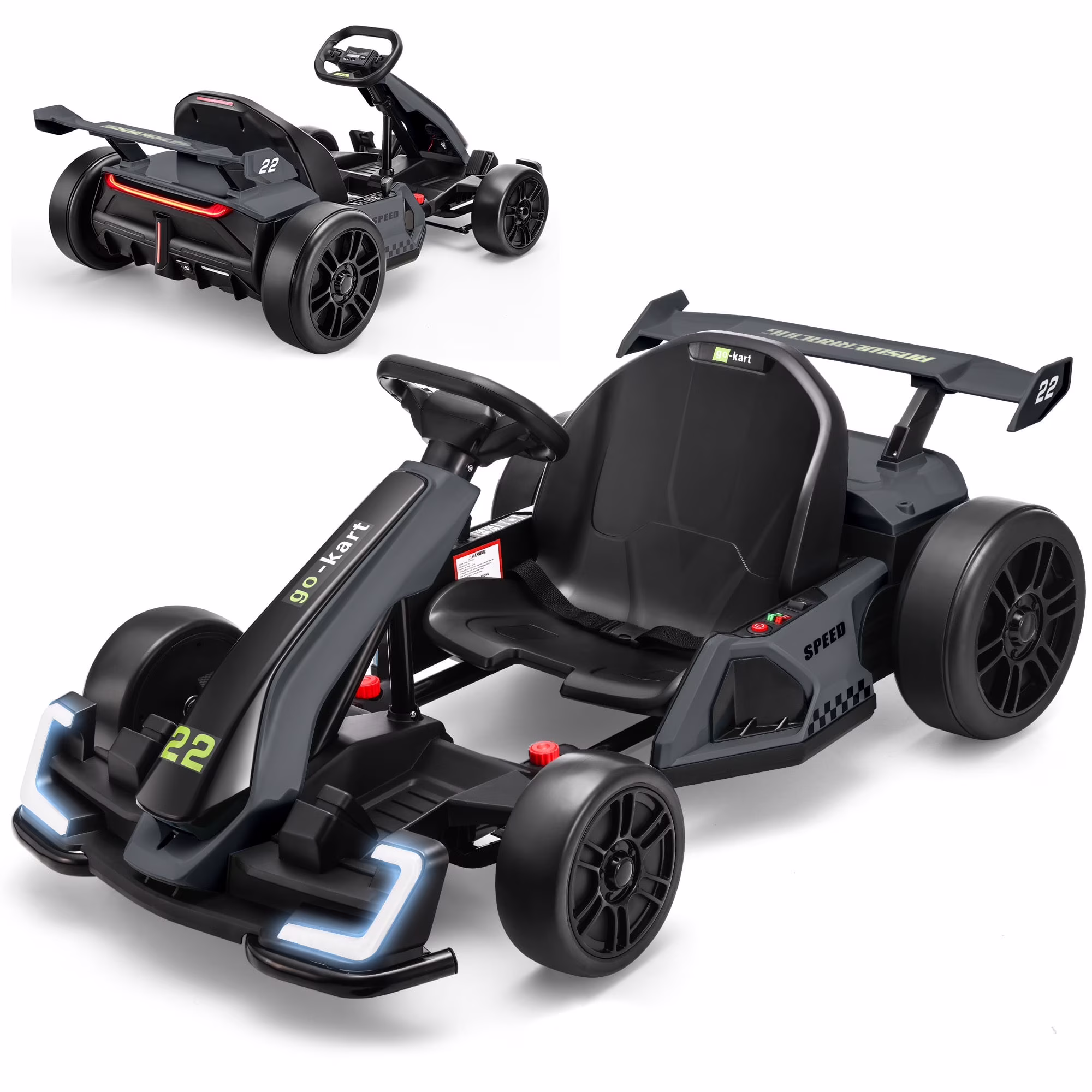 Funcid 24V 7AH Go Kart for Kids, 300W Powered Ride on Toys for 6+