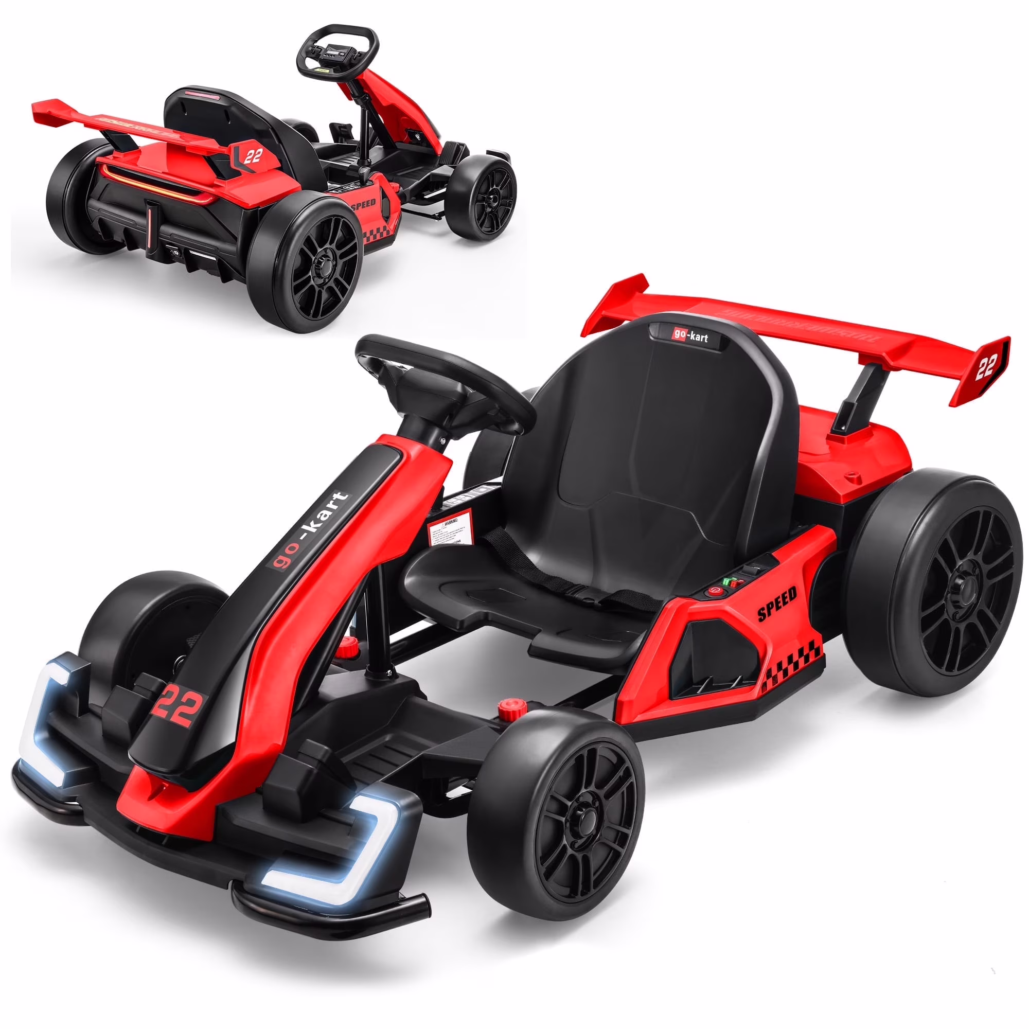 Funcid 24V 7AH Go Kart for Kids, 300W Powered Ride on Toys for 6+