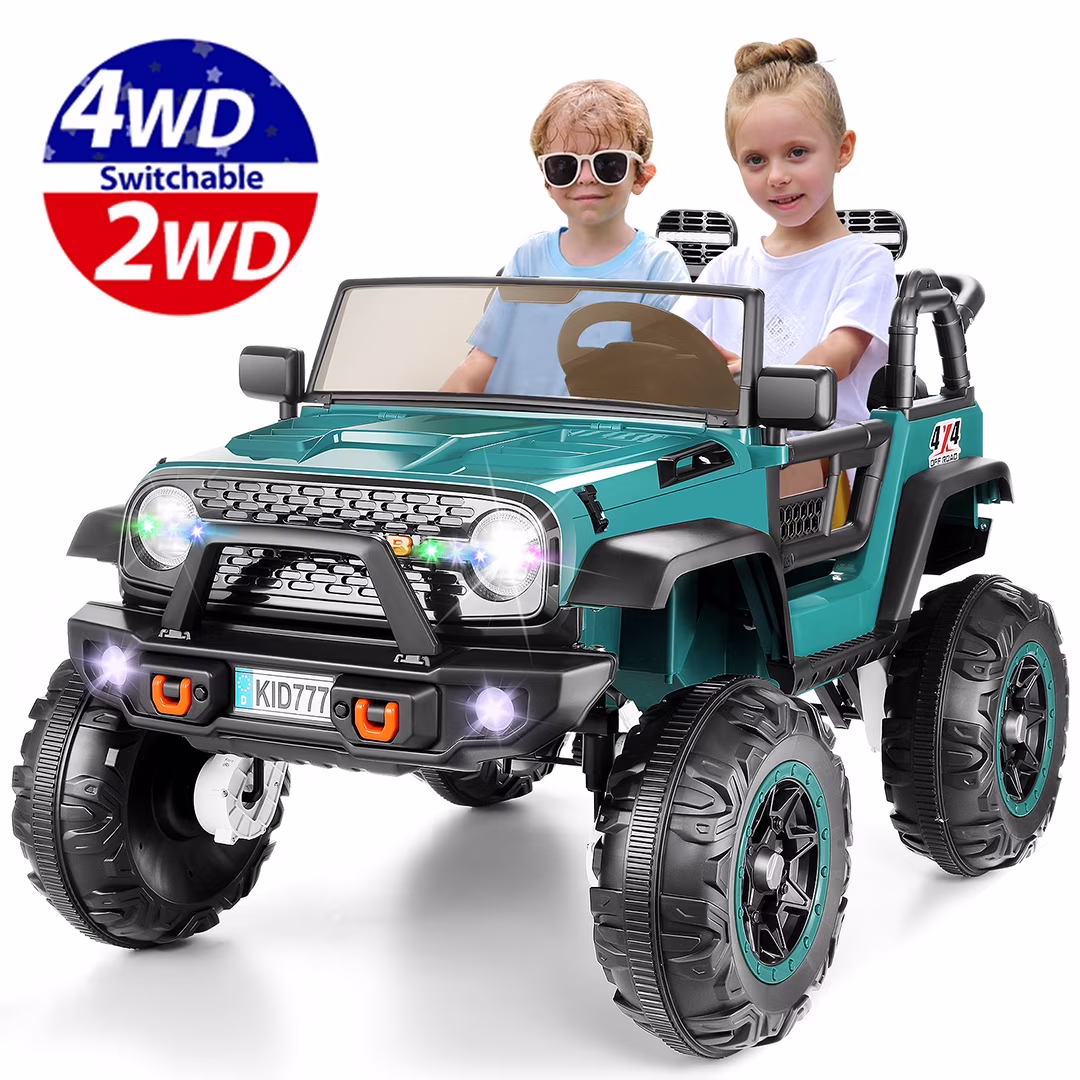Funcid 24V 2-Seater Ride on Toys, 2WD/4WD Switchable Ride on Truck