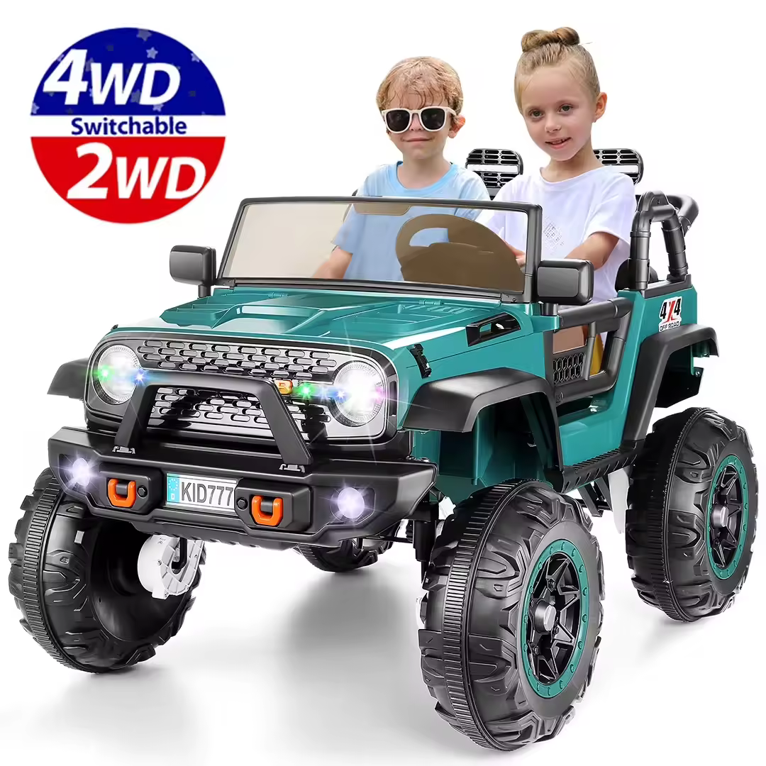 Funcid 24V 2-Seater Ride on Toys, 2WD/4WD Switchable Ride on Truck