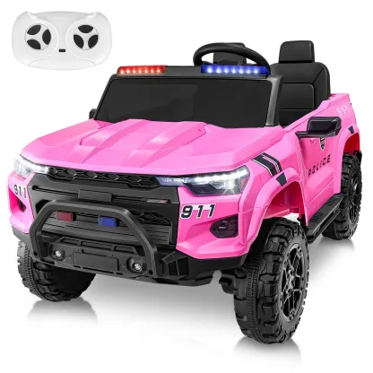 Funcid 24V 2-Seater Kids Ride on Police Car 4x4 Ride on Toys W/ Remote Control Battery Powered Ride on Electric Truck Car