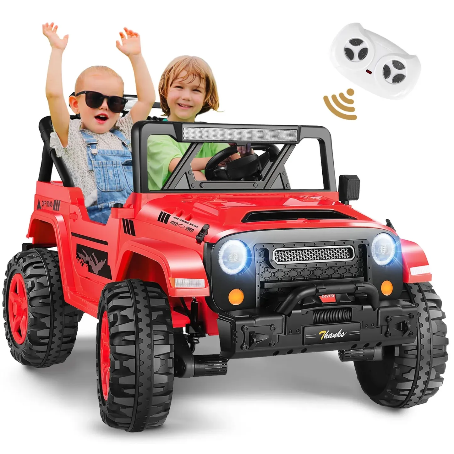 Funcid 24 Volt Ride on Toys 2 Seater Ride on Cars with Remote Control