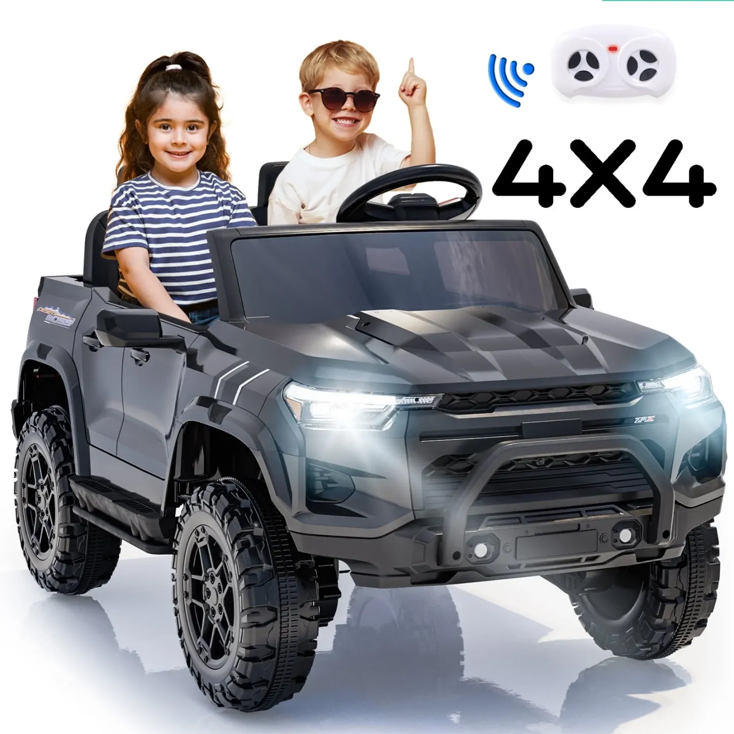 Funcid 24V Ride on Toys 4WD Ride on Cars with Remote Control, 2 XL Seater Electric Car for Kids