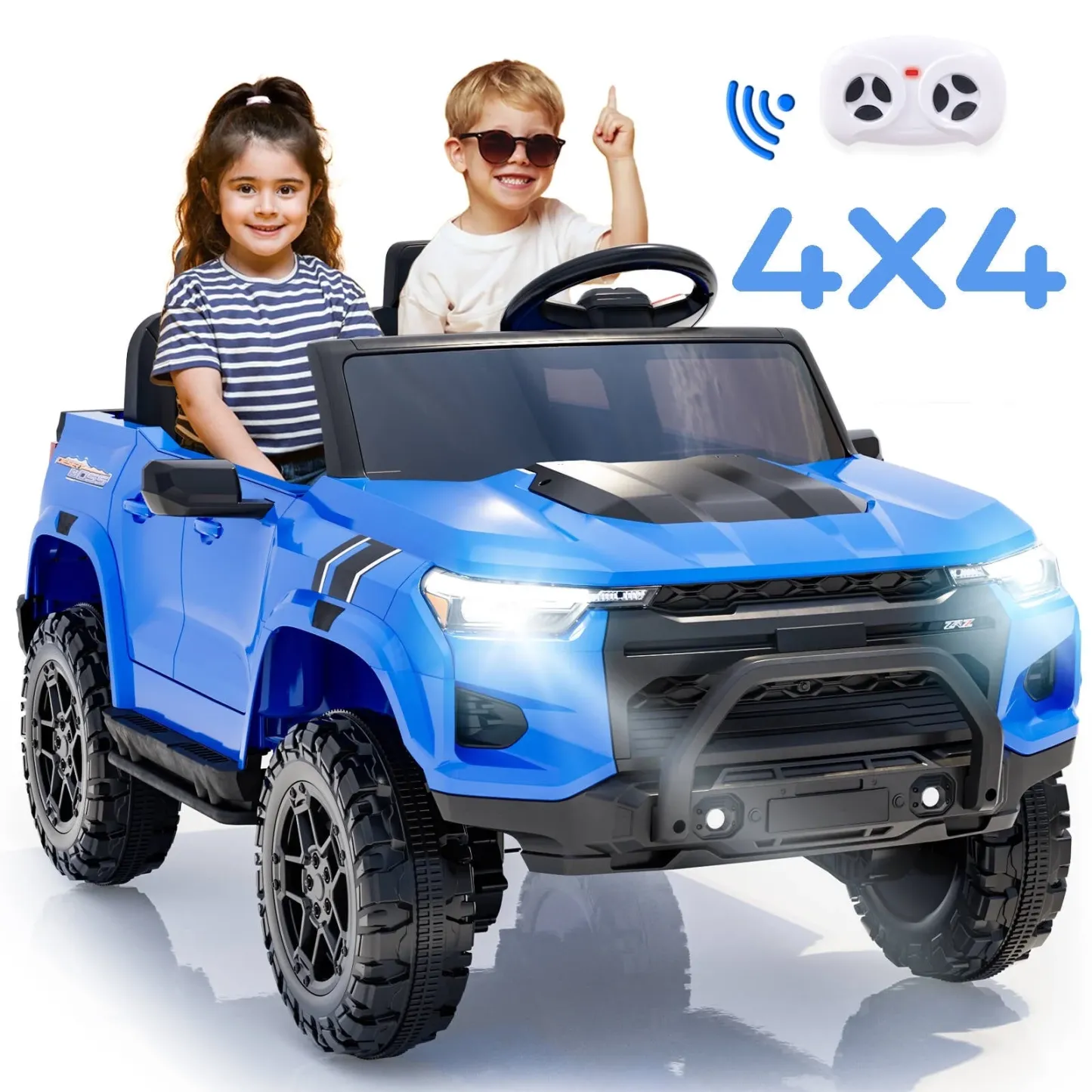 Funcid 24V Ride on Toys 4WD Ride on Cars with Remote Control, 2 XL Seater Electric Car for Kids
