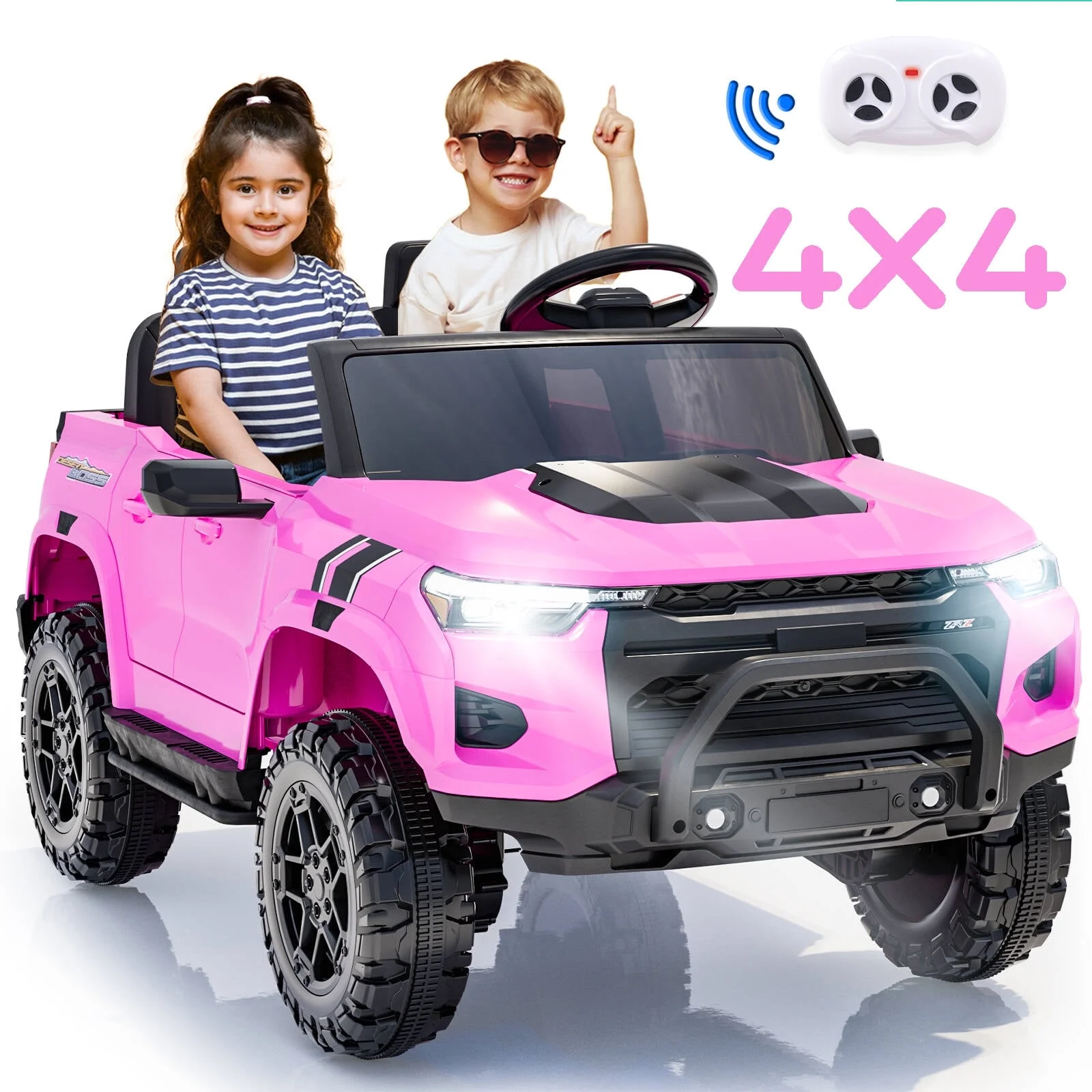 Funcid 24V Ride on Toys 4WD Ride on Cars with Remote Control, 2 XL Seater Electric Car for Kids