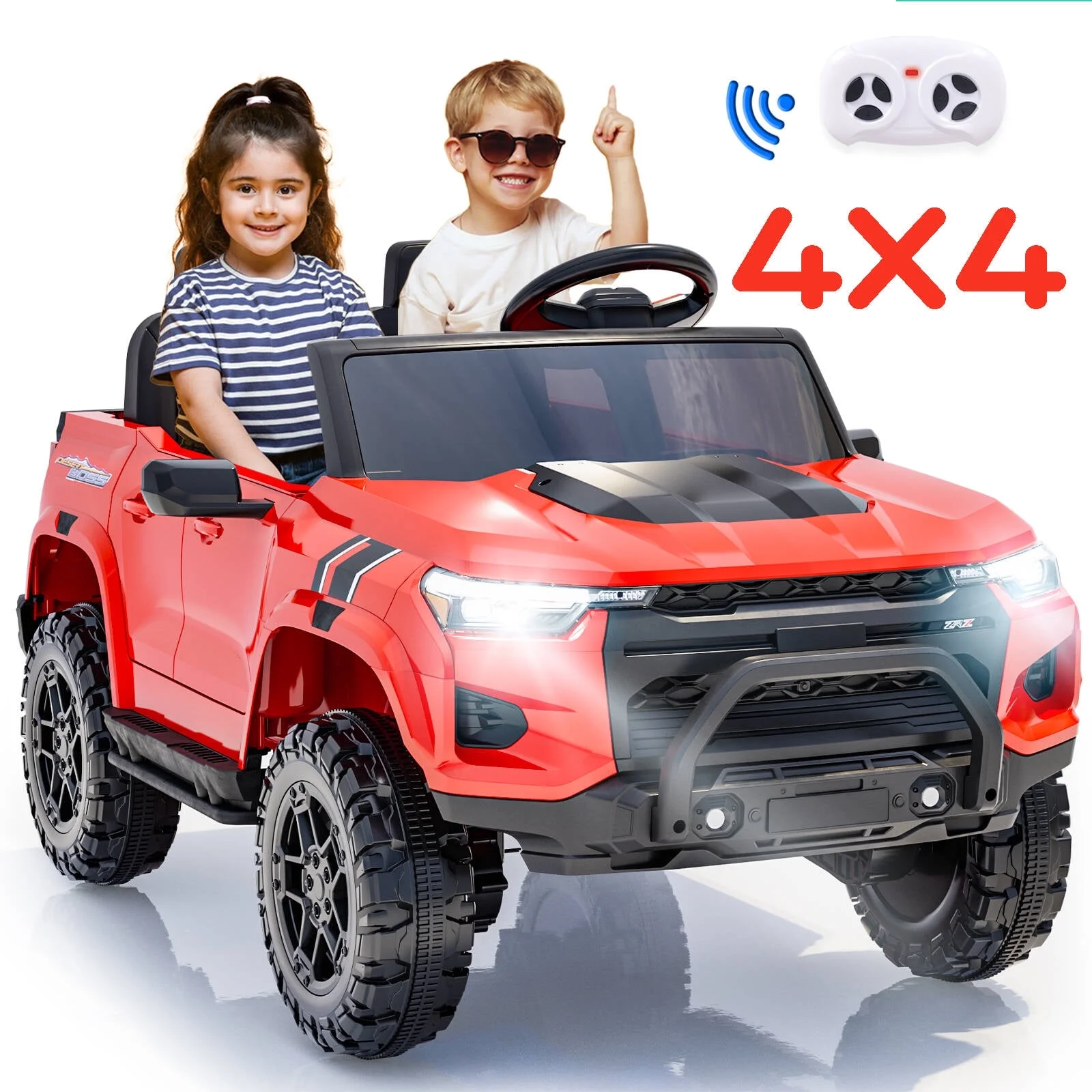 Funcid 24V Ride on Toys 4WD Ride on Cars with Remote Control, 2 XL Seater Electric Car for Kids