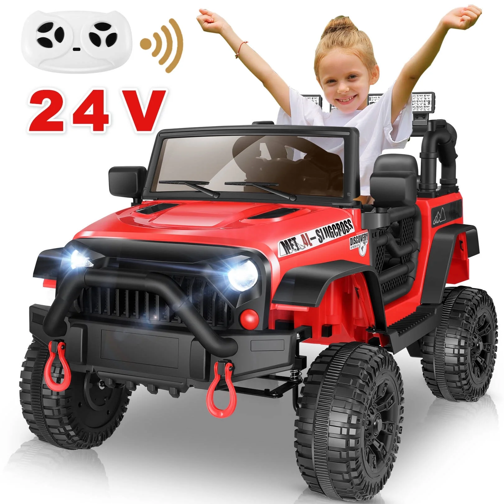 Funcid Ride on Toys 24 Volt, 2 Seater Ride on Cars with Remote Control
