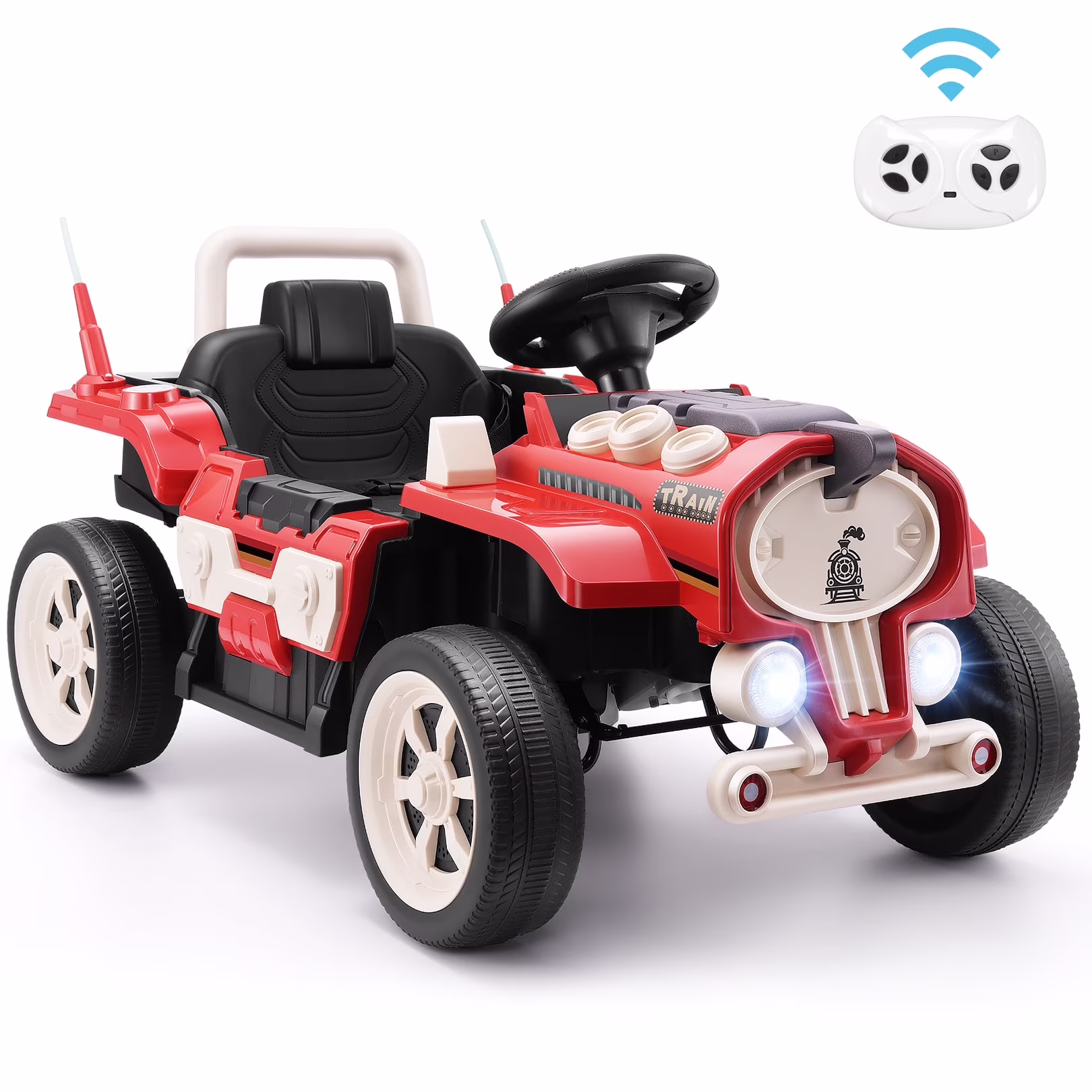 Funcid 24V Ride on Train for Toddlers with Remote Control, Ride on Toys for Kids Ages 2-6