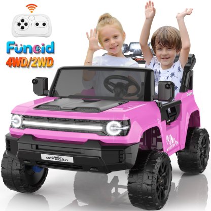 Funcid 24V 2-Seater Ride on Toys, 2WD/4WD Switchable 800W Ride on Truck