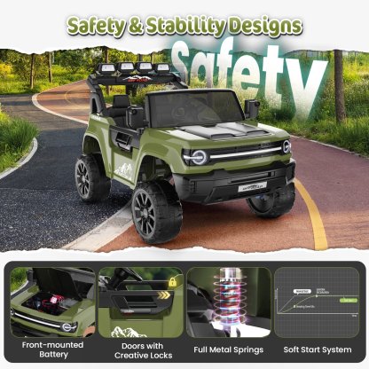 Funcid 24V 2-Seater Ride on Toys, 2WD/4WD Switchable 800W Ride on Truck